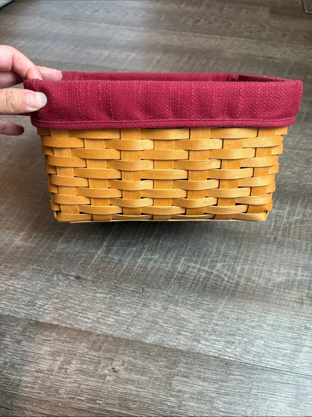 Longaberger 2001 Card Keeper Basket  Combo Paprika Fabric Liner Divider